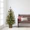 4ft. Pre-Lit Spruce Artificial Potted Christmas Tree in Rattan Base, Clear Lights